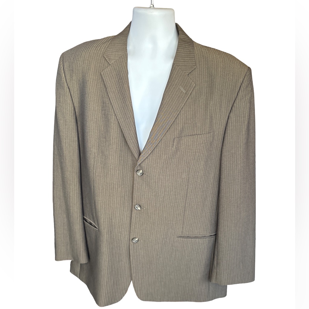 Men's Brown W Tan Pinstripes Blazer